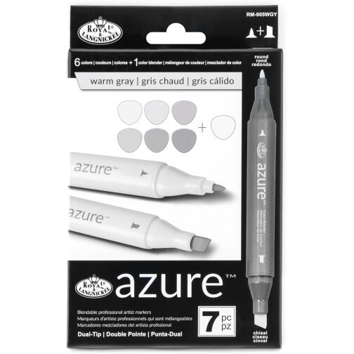 Royal & Langnickel Azure Artist Markers Warm Gray Colour Set 7pc